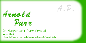 arnold purr business card